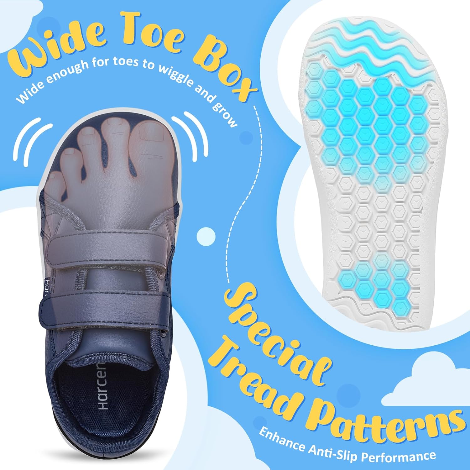 Kids Wide Barefoot Shoes Boys Girls Minimalist | Zero Drop | Lightweight Fashion Sneakers - Image 6