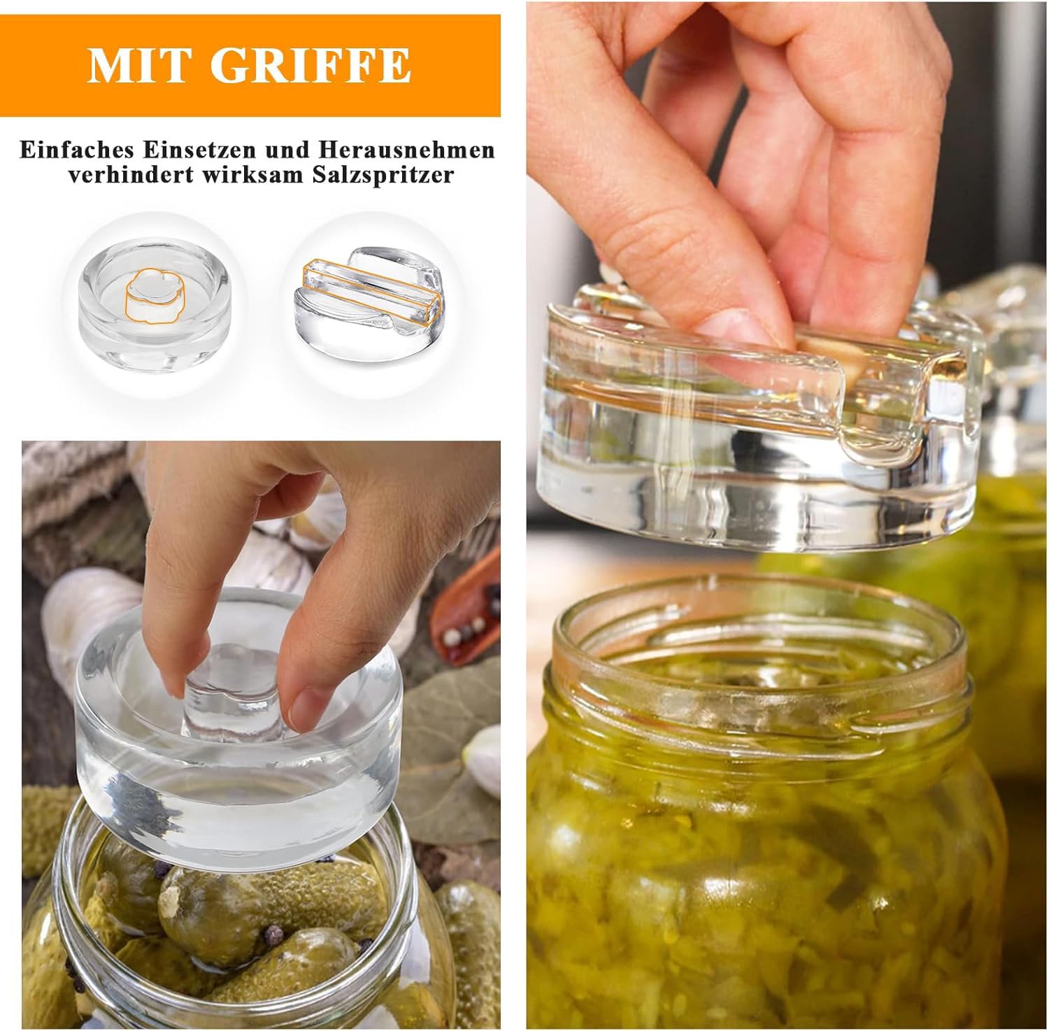 KNGNGK 5 Poids De Fermentation En Verre 7cm - Poids Pour Bocaux à Large Ouverture, Fermentation Légumes Et Kimchi
