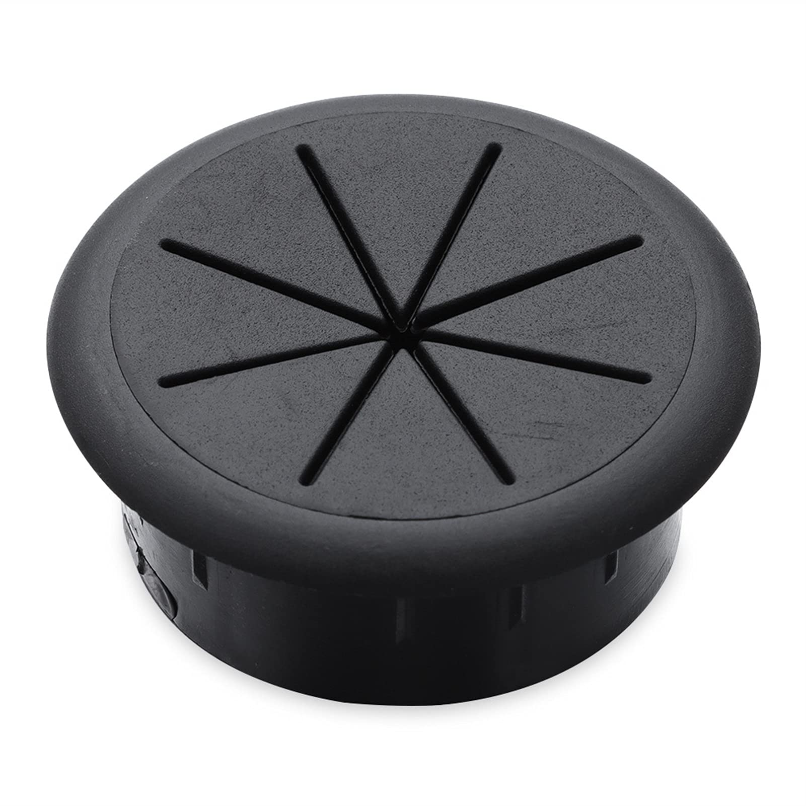 Occhiello da scrivania, 50/60 MILLIMETRI Scrivania Filo Organizzatore Cavo Foro di Copertura Occhielli for Mobili for Ufficio Passando Otto Petalo Filettatura Coperchio Della Scatola(Black,50mm)