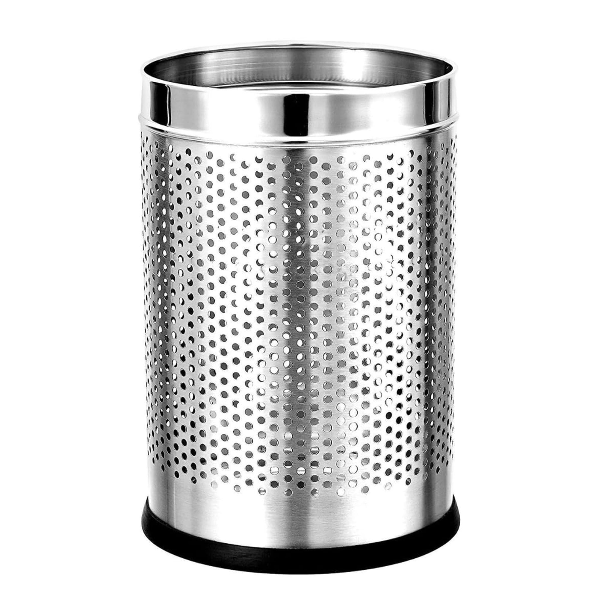 Mumma's LIFE 6L Steel Dustbin for Home | Open Perforated Stainless Steel Dustbin Without Lid | Garbage Bin for Bedroom, Washroom, Office, Kitchen, Bathroom (7x10 Inch)