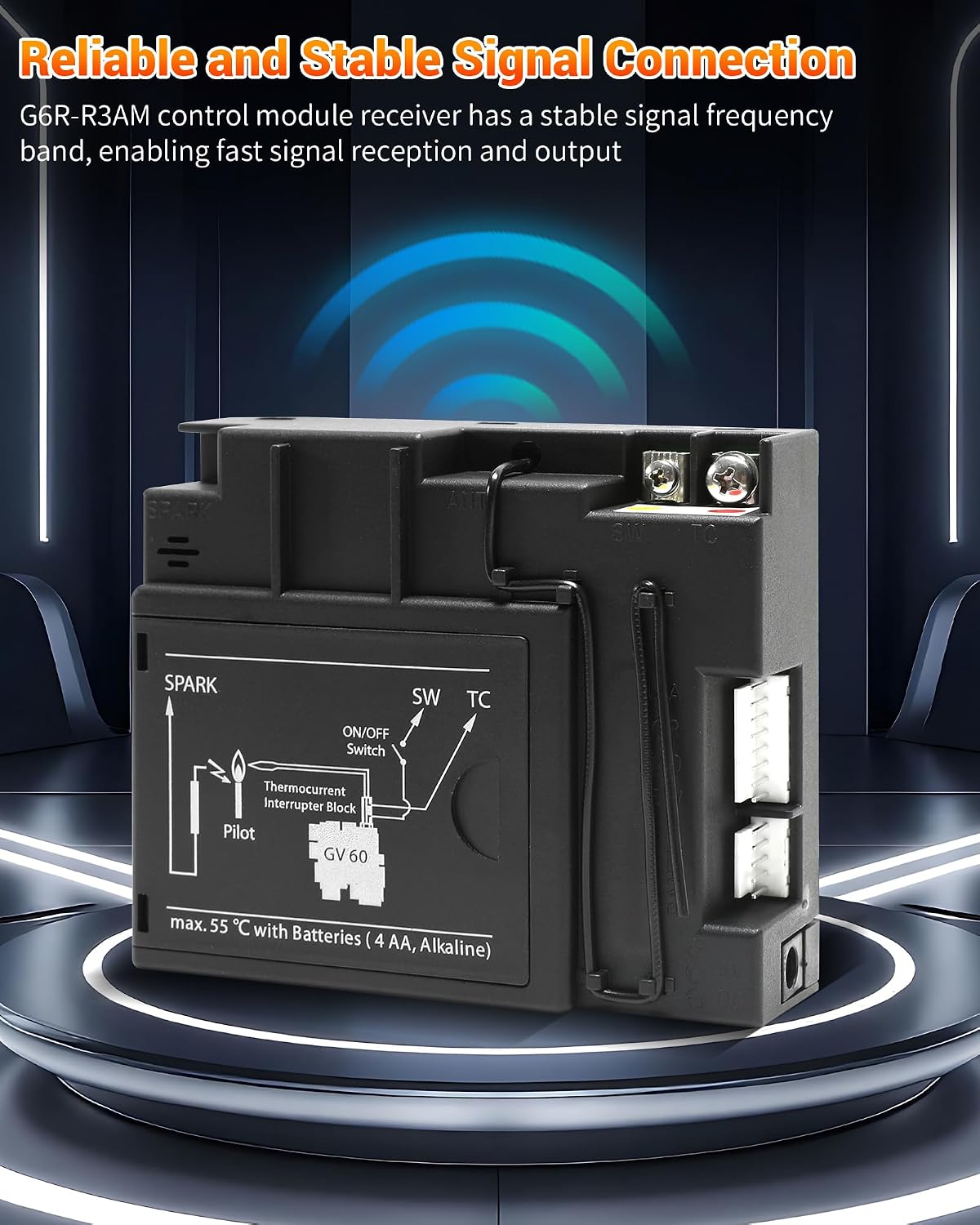 G6R-R3AM Control Module Receiver Compatible with Maxitrol GV60 for Empire for RH Peterson for Real Fyre for Valor for Element 4 Gas Fireplace Control Systems, Note: Must be paired with G6R-H3T5