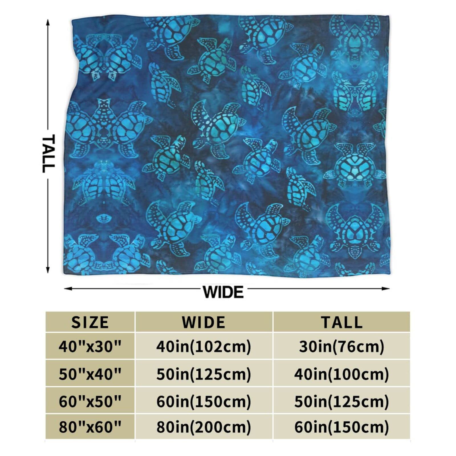Zeeschildpad 3D bedrukte flanellen deken, pluizige warme fleece deken, zachte oceaandeken, voor bed en bank en bank, kinderen volwassenen 100x130 cm