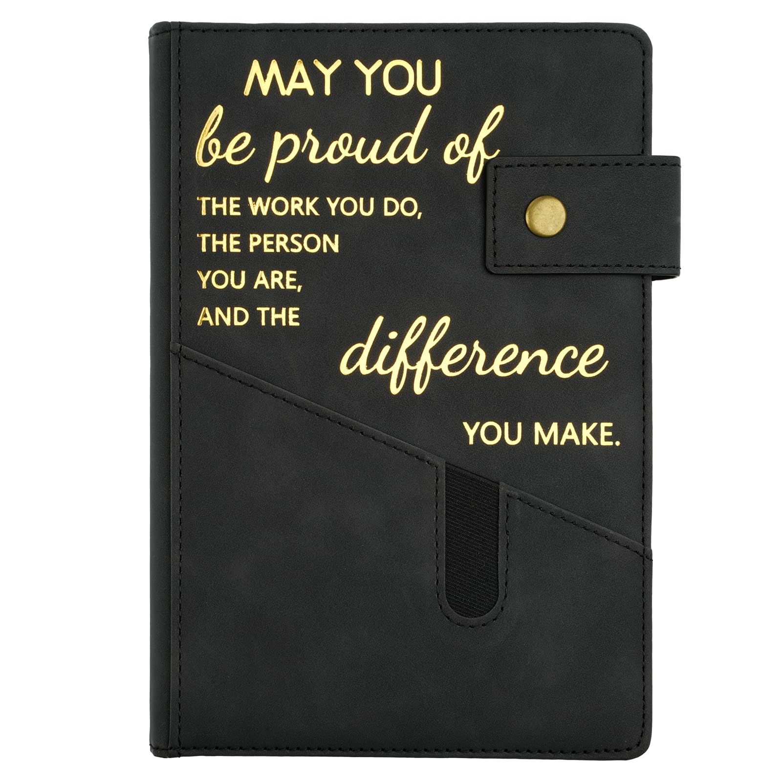 Hopton Inspirational Leaving Gifts Notebook, A5 Notebook and Pen Set, Thank You Appreciation Gifts, New Job Gifts for Women Men Teacher Employee Volunteer Colleague(Black)