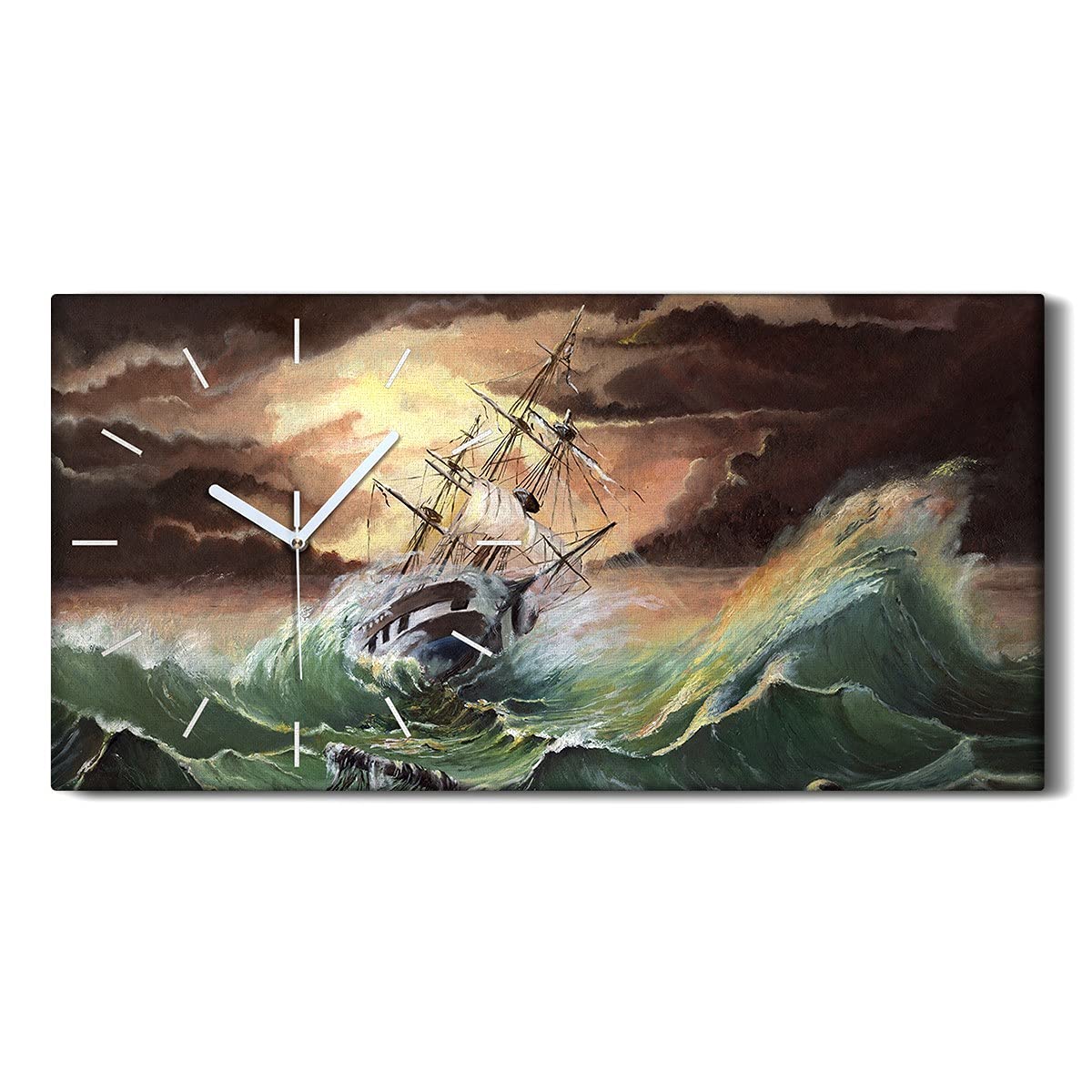 Horloge sur toile silencieuse ne pas tic tac Ocean Waves