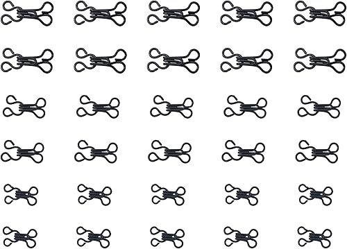 SOWAKA 30 pares de ganchos de costura y cierre de ojos de metal, varios tamaños, 0.492 in, 0.551 in, 0.669 in, cierre de ojo para brasier, ropa,