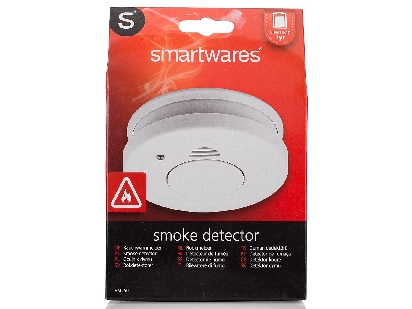 Detector de humo con 1 Año batería – Función de silencio EN14604 – Extra grandes botón de prueba