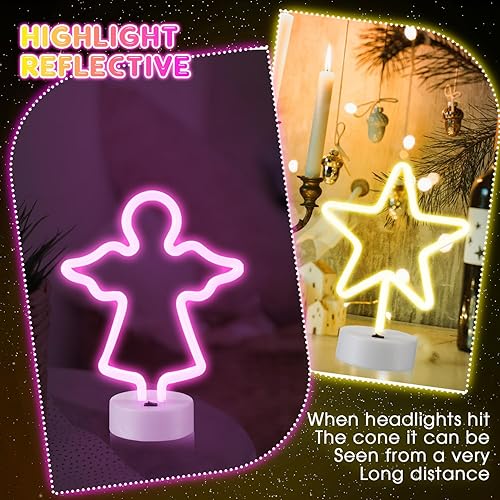 Miniatura 4 de 4 letreros de neón de Navidad con luz LED de neón con base de soporte, muñeco de nieve iluminado, luces nocturnas con batería o USB, decoraciones