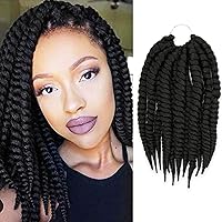 Vista 25 de AU-THEN-TIC Jumbo Senegalese Twist Crochet Hair, 12 pulgadas, paquete de 6, extensiones sintéticas para estilos Habana y Mambo Twist, (azul)
