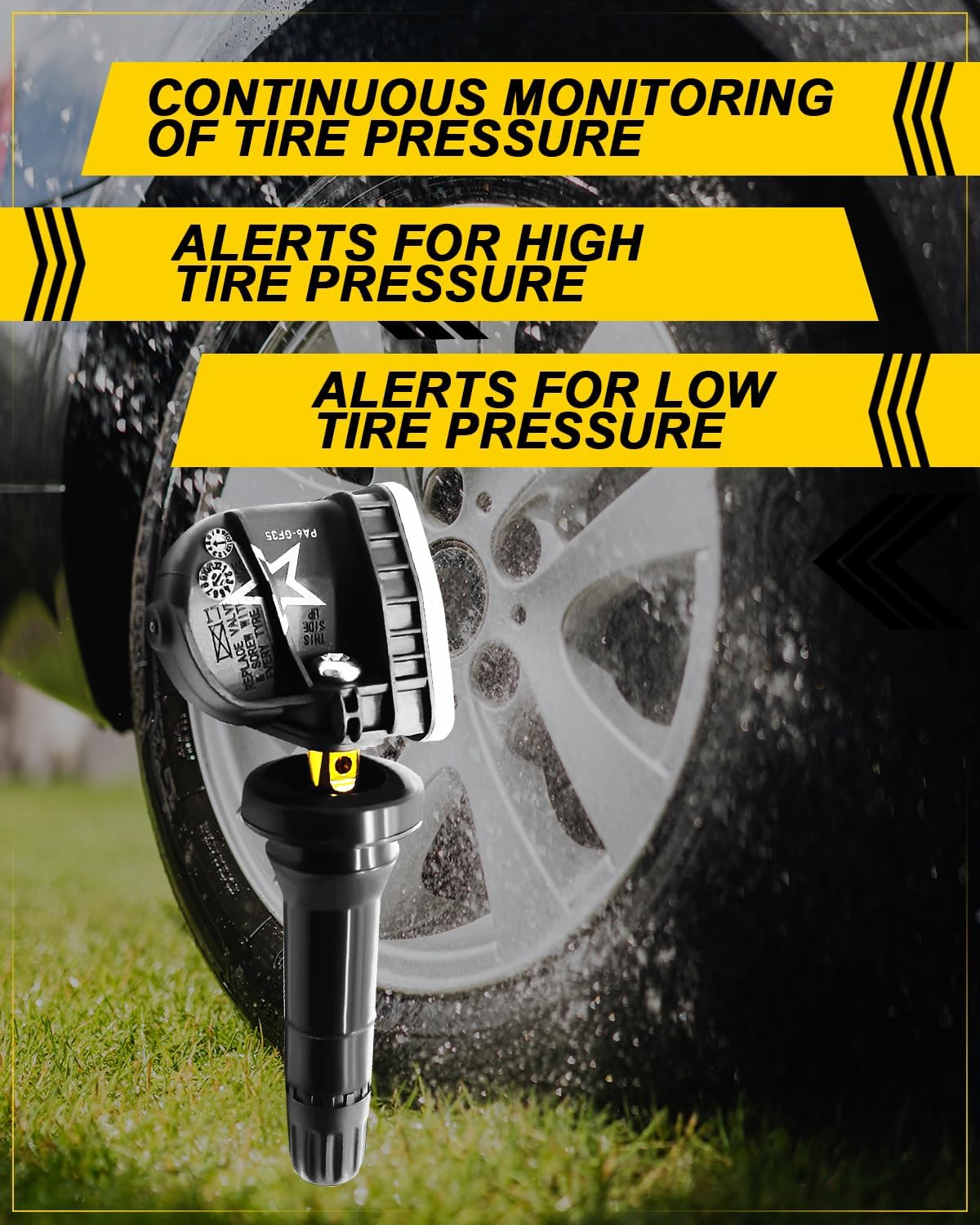 13598771 Programed TPMS Sensors for:-Cadillac Escalade 2007-2020 Cts Xts, for:-Chevy Tahoe Equinox Camaro Impala Malibu, for:-GMC Sierra Savana Tire Pressure Monitoring System 315Mhz (4pcs)