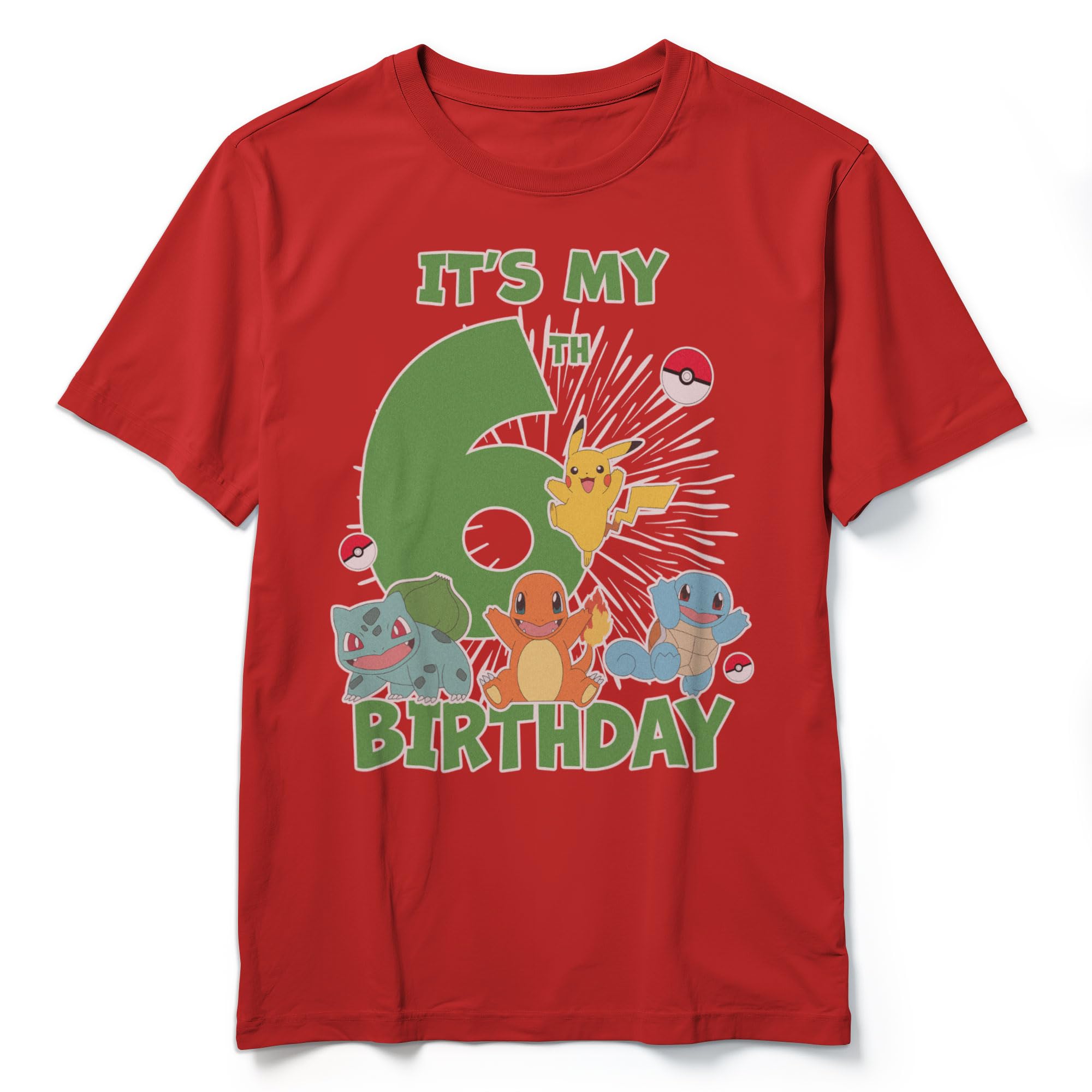 Boy's Pokemon It's My 6th Birthday Starters T-Shirt