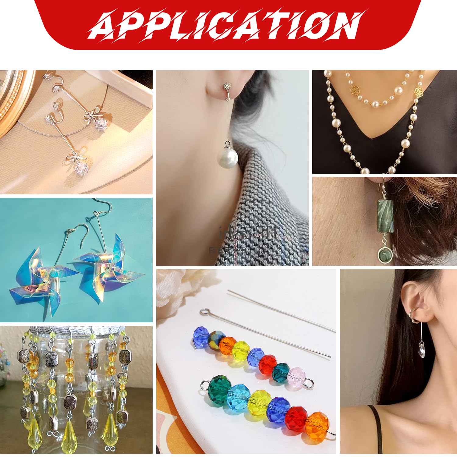 Flat Head Pins 200-Piece Stainless Steel Eye Pins 70mm Jewelry