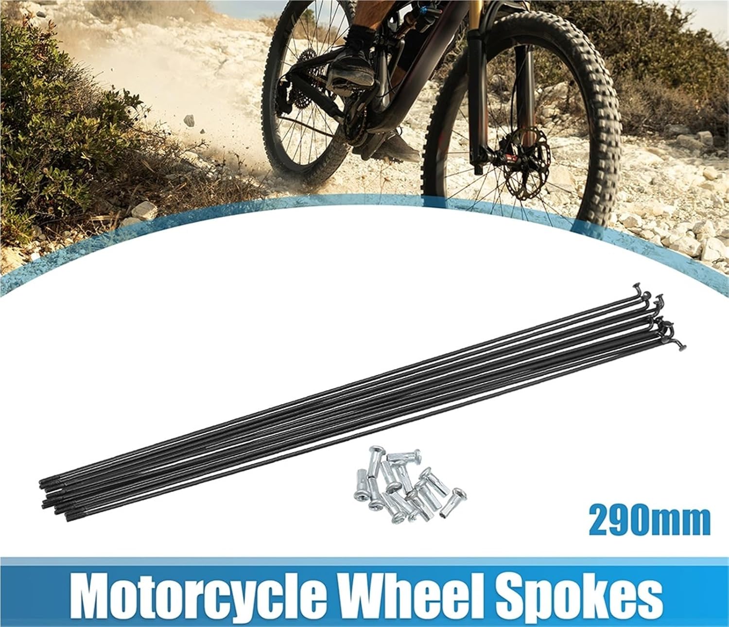 Bike Spokes 20pcs 14G J Bend Bicycle Steel Spokes with Nipples