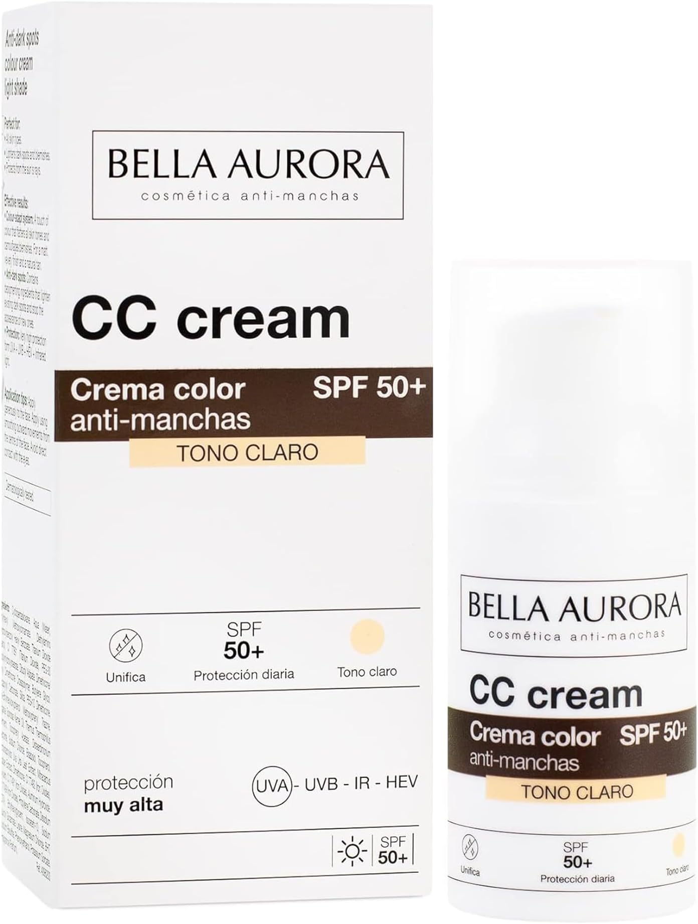 Bella Aurora Cc Cream Light Shade Spf50 Plus, 30 Ml