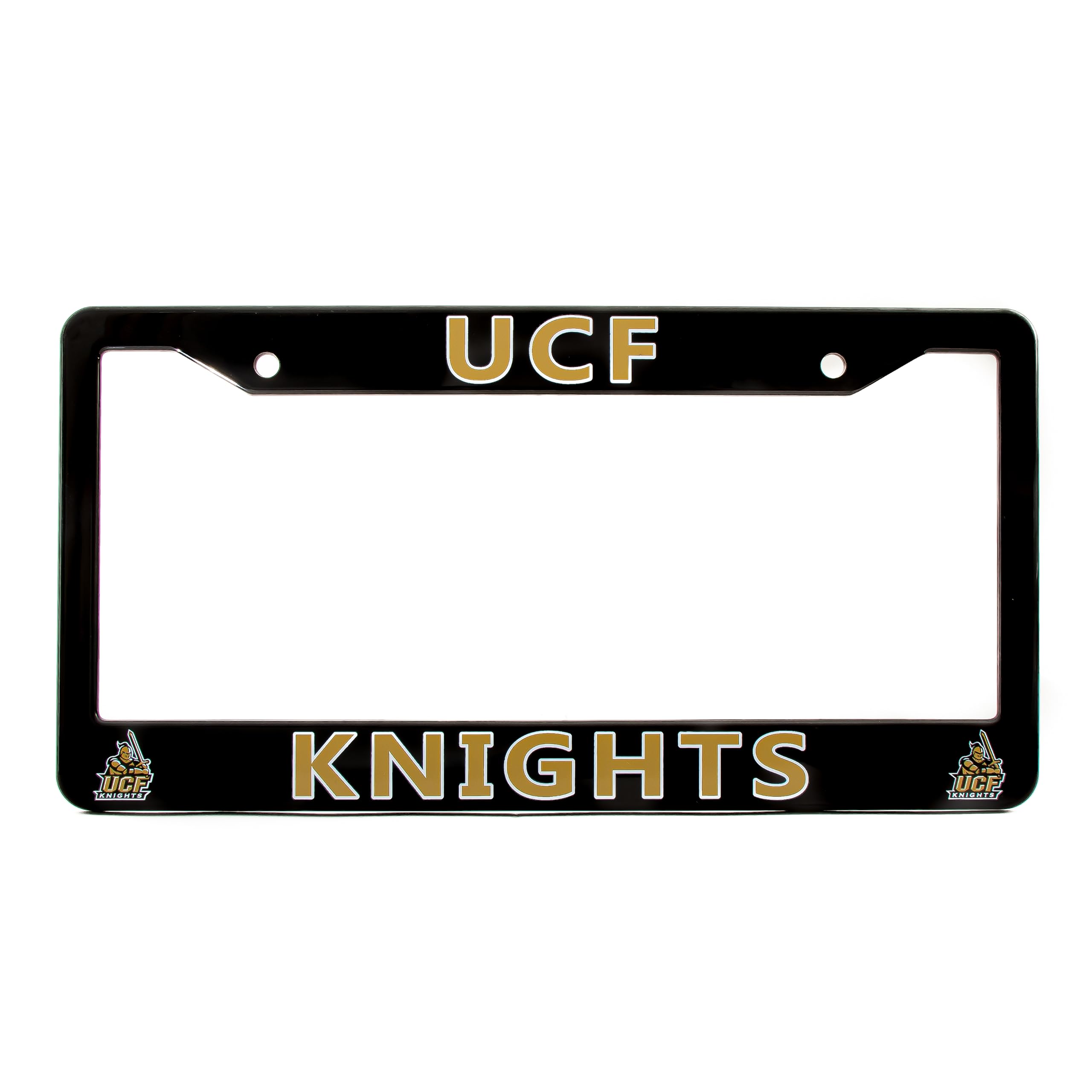 EliteAuto3K UCF Golden Knights License Plate Frame Cover – Black – 12.25” x 6.25” - Ideal Gift for Sports Fans & Supporters – Slim Design