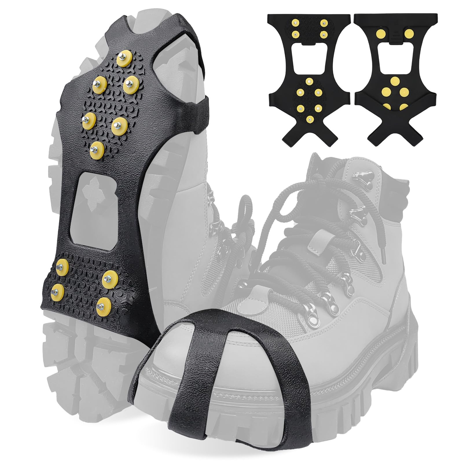 10 Clous Crampons, Poids léger Clous, Crampon Neige, Crampons Protection pour Marche Randonnée Hiver, pour Le Rrekking en Plein Air, L'alpinisme, Les Voyages sur Neige(M)