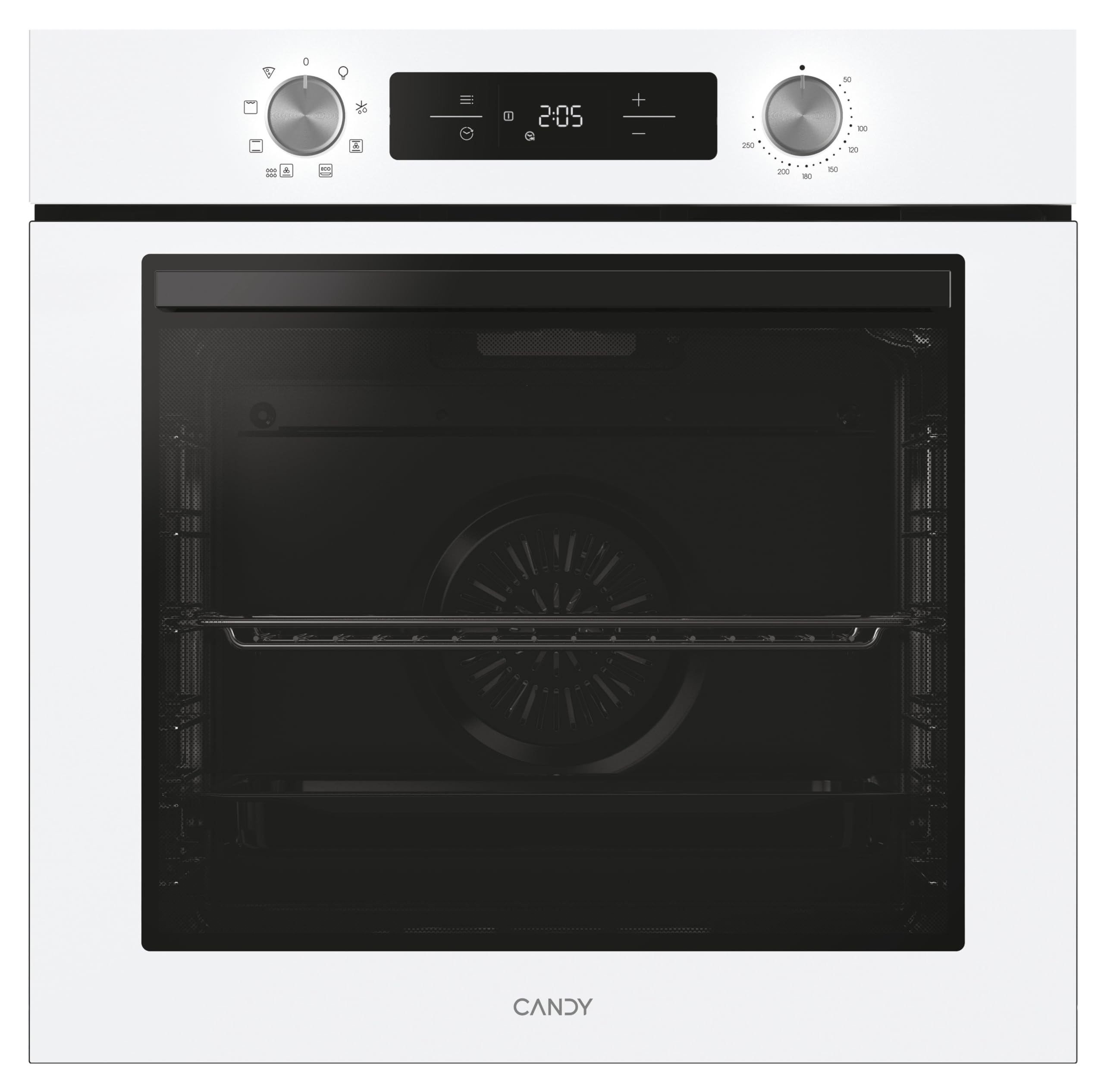Candy Bake 600 CA6 N3T1HTW Horno Multifunción, 78L, Recetas a través de app hOn, 1 Bandeja y 1 Rejilla, Limpieza Hidrolítica, Convección + Ventilador, 9 Funciones, Ready UX, Blanco