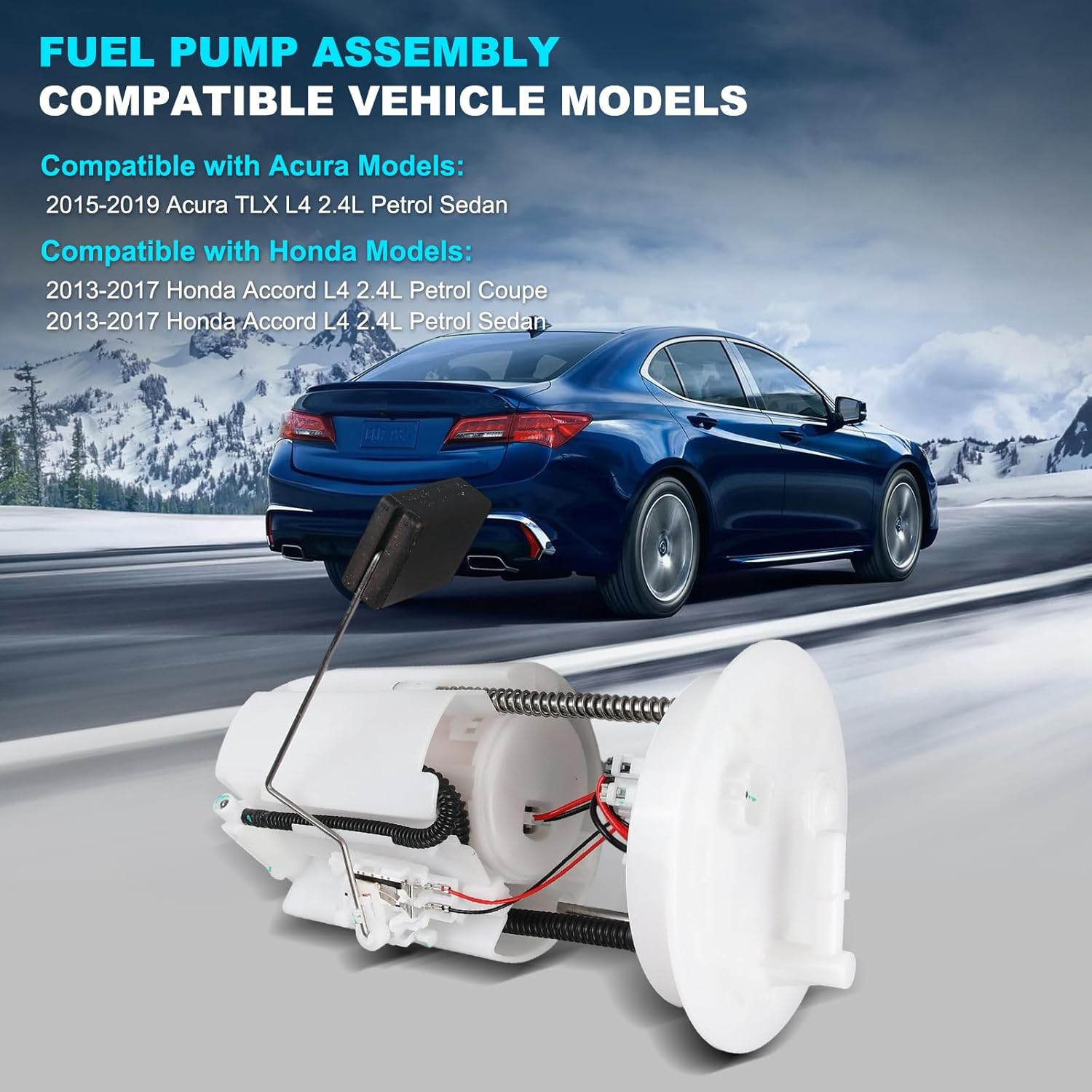 OTO-K Electric Fuel Pump Module Assembly Compatible with Acura TLX 2015-2019 & Honda Accord 2013-2017 L4 2.4L Gas,Replaces#17045T2AA00 17045T2AA01 E9145M