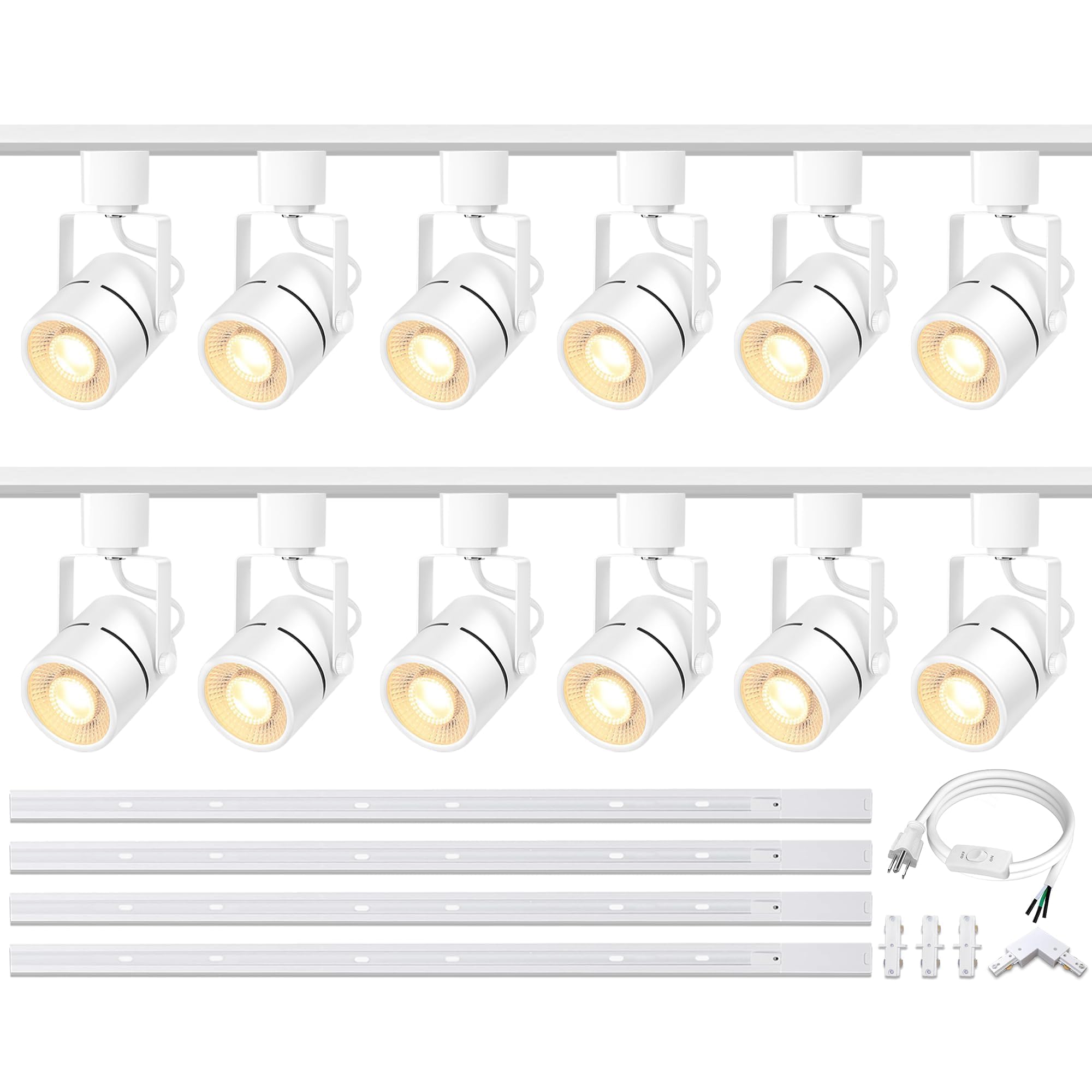 Plug in GU10 LED Track Lighting Kit H Type Dimmable Ceiling Spotlight Fixture