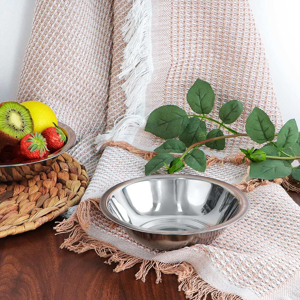 16 cuencos pequeños de acero inoxidable de 13.5 onzas para preparación de comidas, servir alimentos, cocinar en la cocina, hornear o barbacoa al aire libre, camping