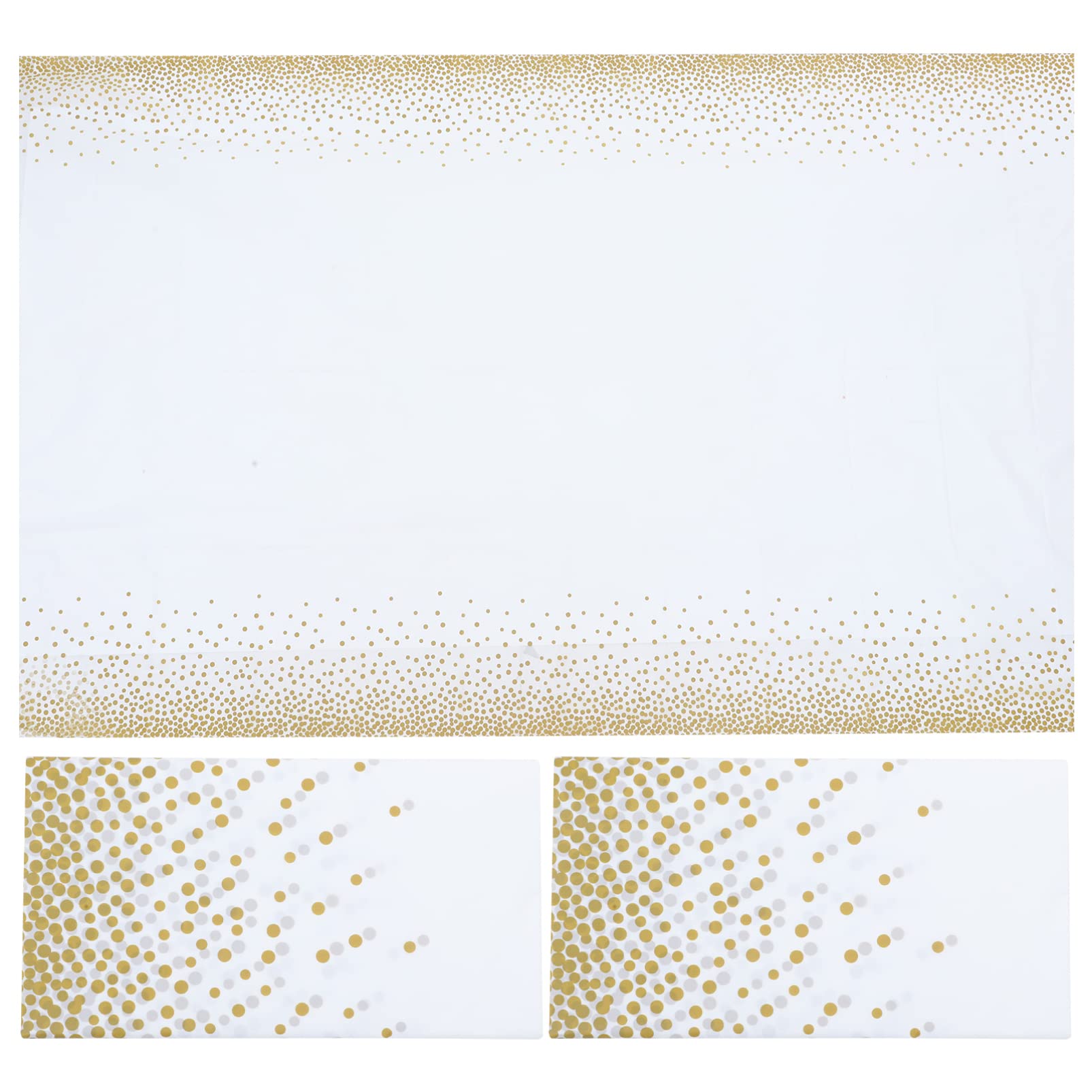 Nappe jetable point d'or blanche Yardwe lot de 5 pour table rectangulaire