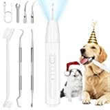 Dog Tooth Brushing Kit, Dogs Teeth Cleaning Kit with Led Light, 3 Modes Doggie Plaque and Tartar Remover, Dental Care for Cat,Low Noise Ultrasonic Dog Teeth Cleaner, White