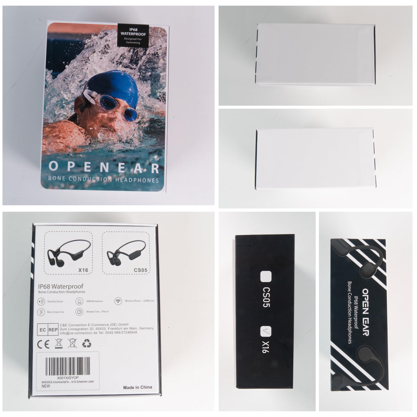 MONODEAL Casque Conduction Osseuse Natation Bluetooth 5.3 IP68 MP3 32GB Etanche
