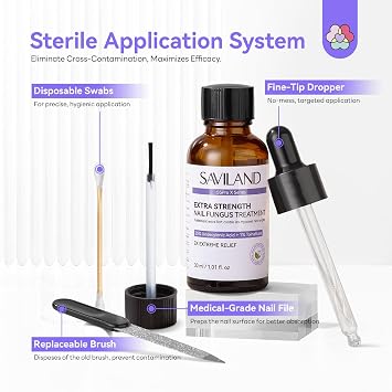 SAVILAND Toenail Fungus Treatment Extra Strength: FSA-HSA 2X Extreme Nail Repair for Discolored and Damaged Nails Toenail Softener Yellow Toenail Foot Toe Thick Nail Fungus Treatments Solution,2 fl oz