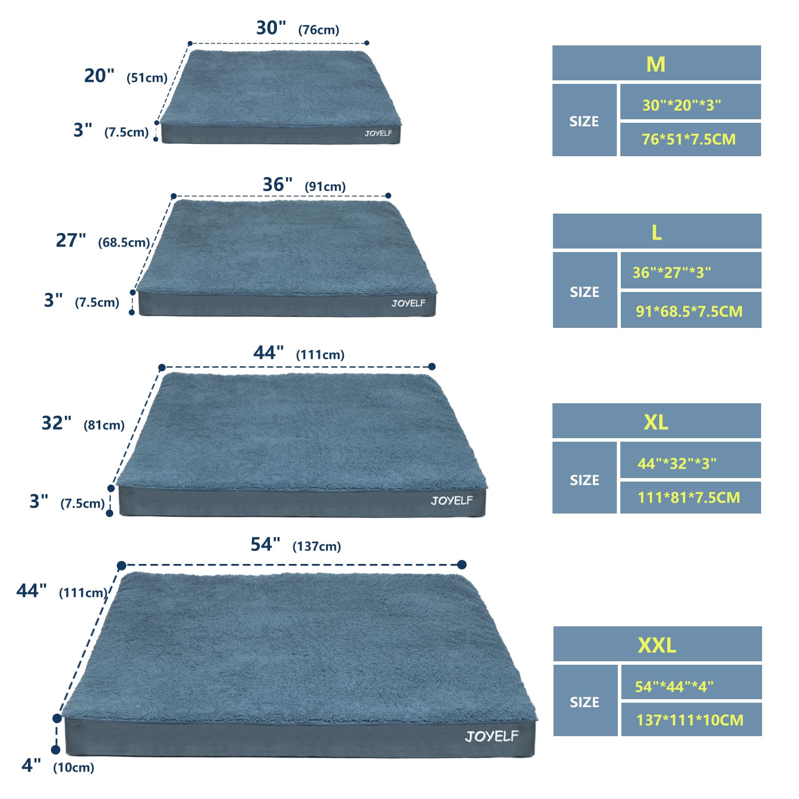 JOYELF XLarge Dog Crate Bed Mats Orthopedic Dog Bed, Egg Crate Foam Dog Mat with Removable Cover, a Squeaker Toy as Gift - image 2