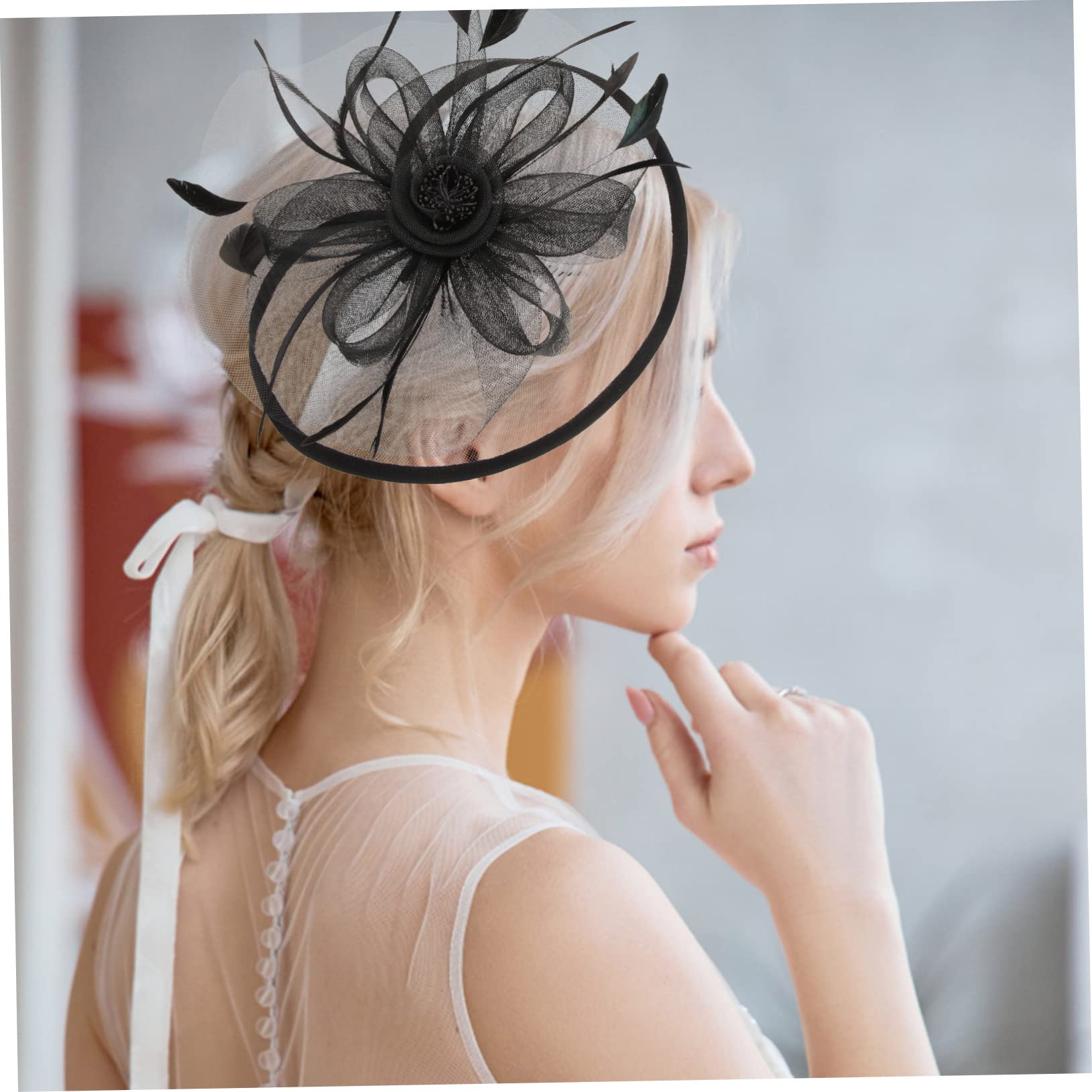 LALAFINA 4pezzi Fascinator Vintage Cerimonie Cappello per Matrimoni Tea Party e Speciali Accessori per