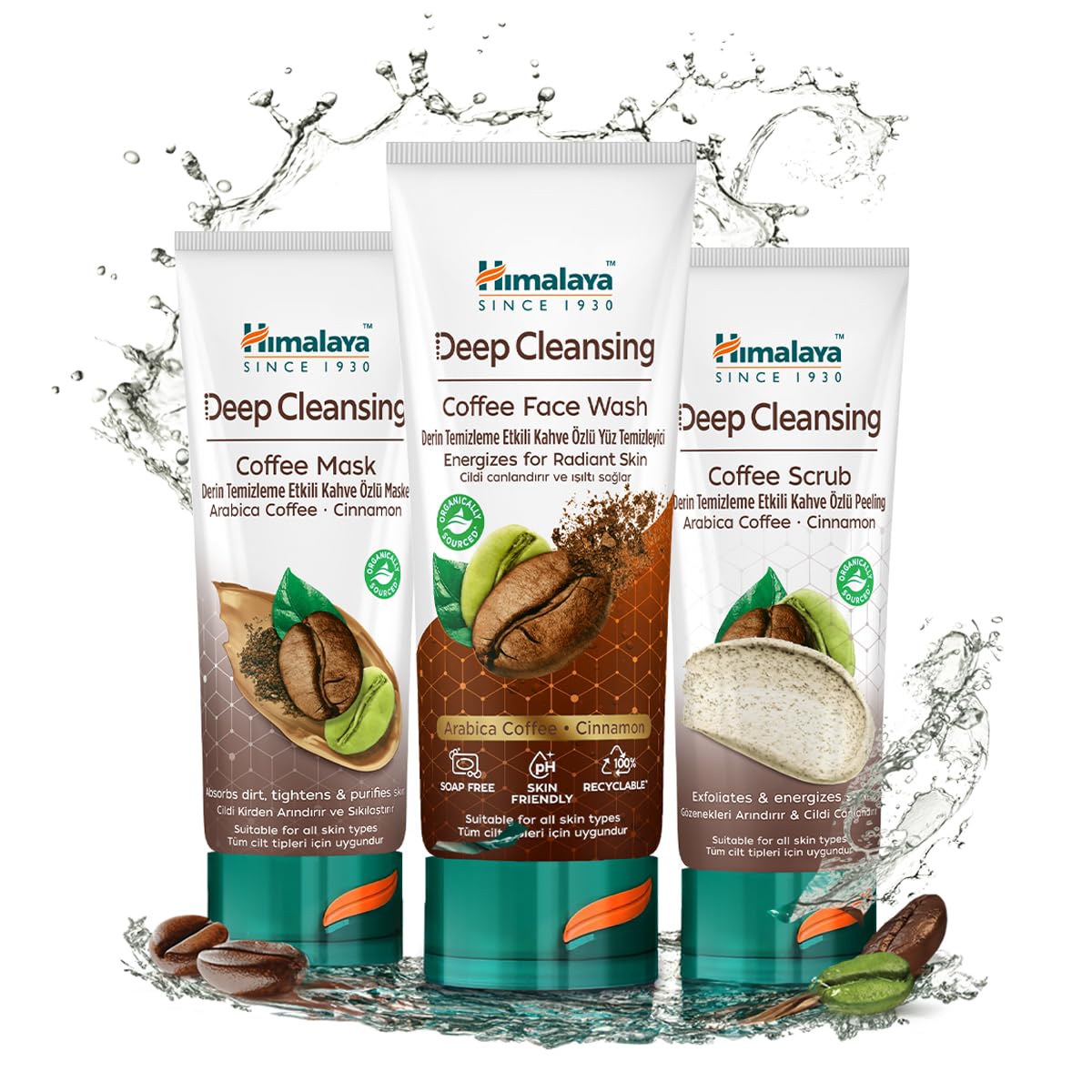 Himalaya Deep Cleansing Coffee Face Wash, ricco di polifenoli per la cura quotidiana | aspetto fresco e privo di olii | aiuta a migliorare la struttura della pelle, 100ml