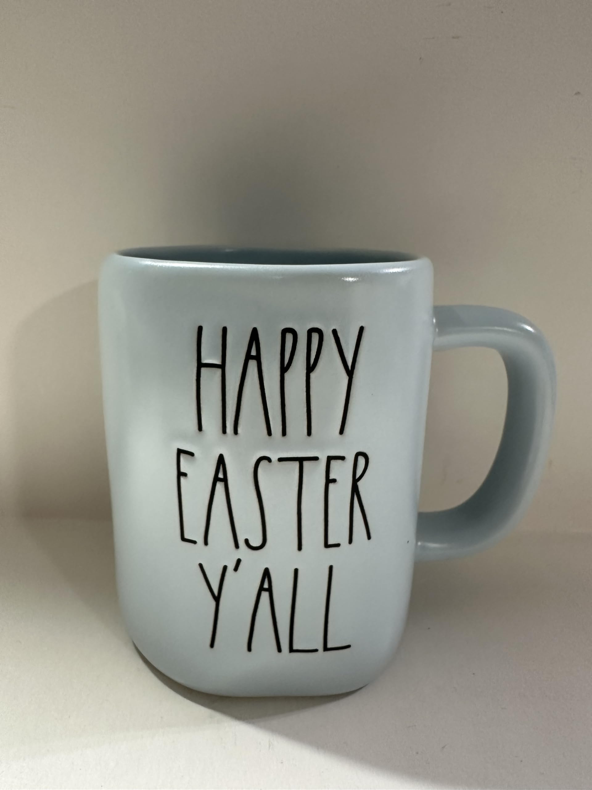 Rae – HAPPY EASTER Y’ALL MUG Light Blue Ceramic | coffee mug, tea cup, hot cocoa mug | farmhouse kitchen décor, spring coffee bar accent, seasonal drinkware | EASTER SPRING - Dunn By Magenta