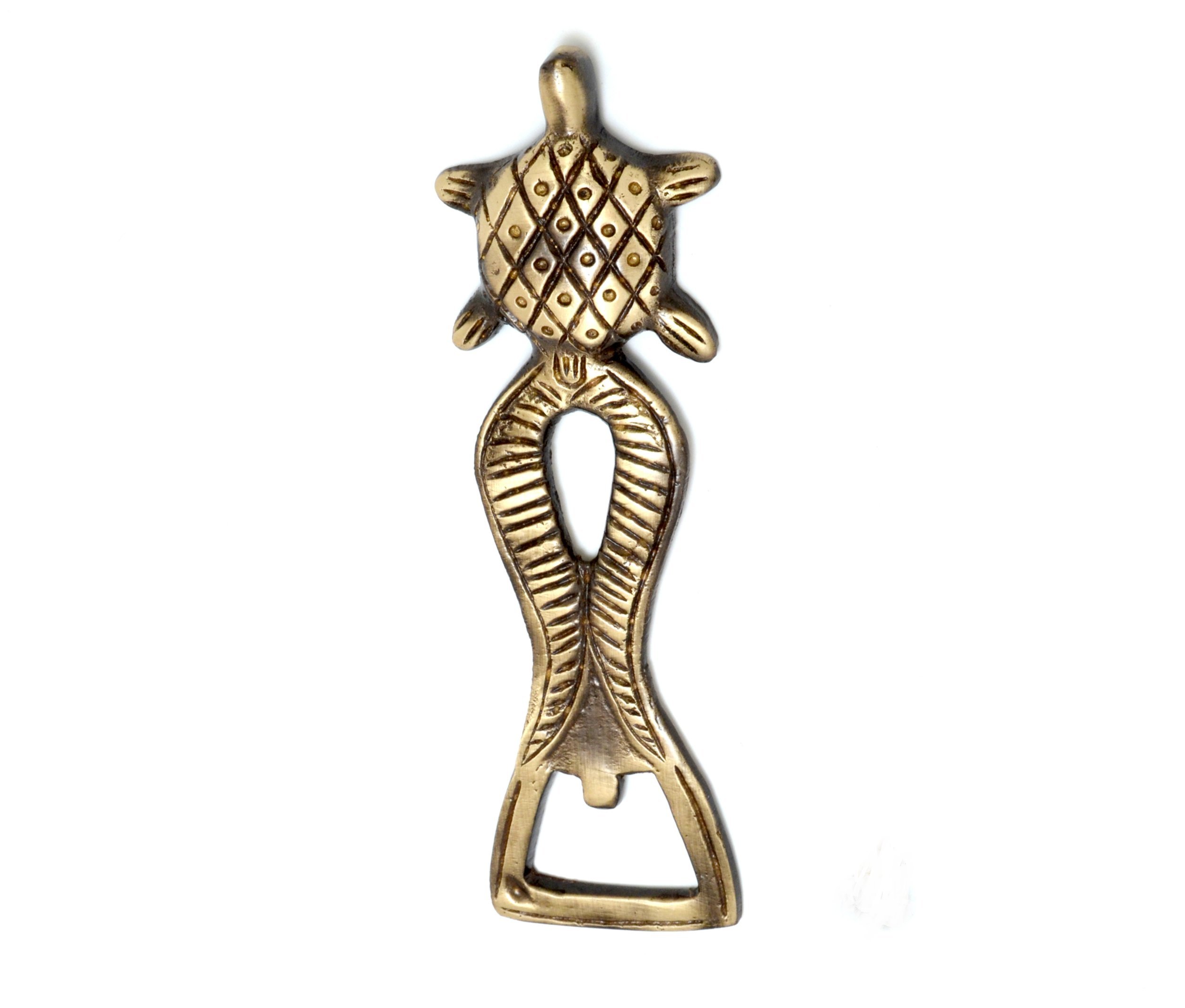 Two Moustaches Tortoise Brass Bottle Opener