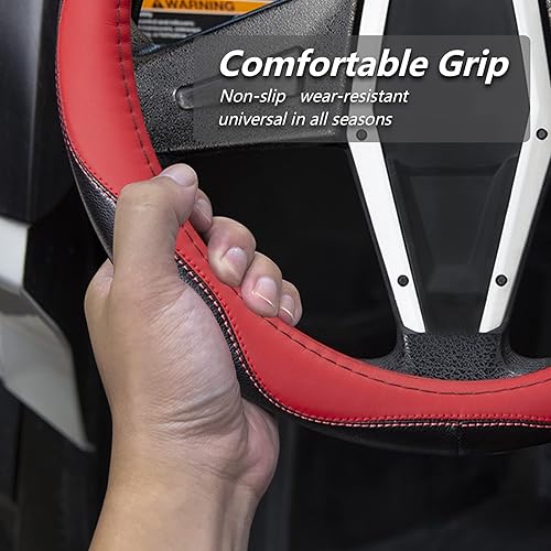 Miniatura 4 de Funda para volante de carrito de golf, funda de volante UTV de 13.5 a 14 pulgadas, ajuste universal para Club Car DS Precedent y Yamaha, funda