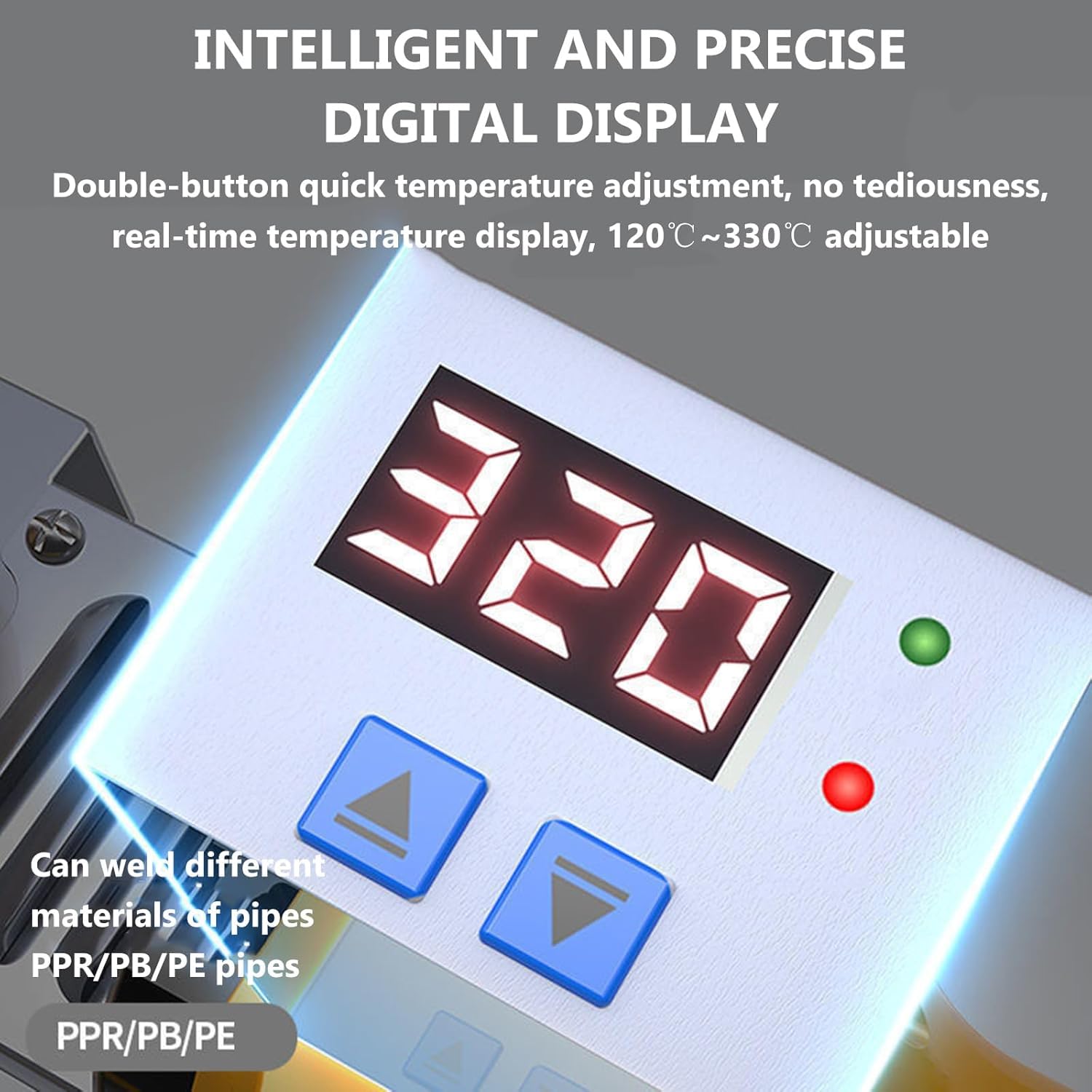 Zgrzewarka do rur z tworzywa sztucznego, narzędzie do topienia rur PVC z wieloma głowicami matrycowymi, regulowana temperatura 120℃-330℃ do rur o dużej średnicy
