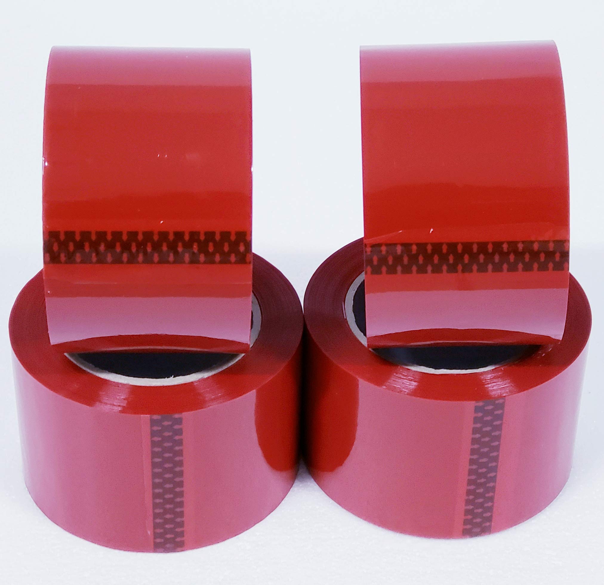 Carton Sealing Tape, Packing Tape, Moving Tape 3" x 110 Yards, 2.0 Mil Thick, Heavy Duty for Shipping and Storage (4 Rolls) (RED)