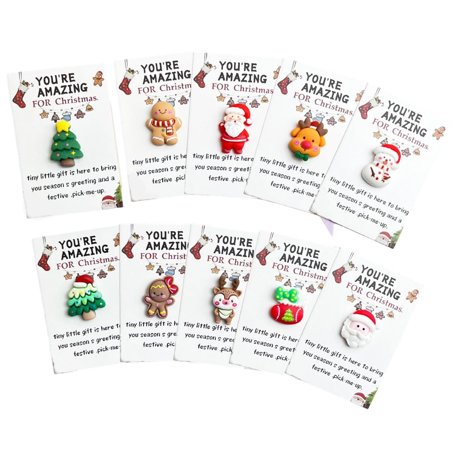 Tsophreniq Christmas Miniature Pocket Hug Card Happy Holidays Souvenir Emotional Appreciation Family Friend Christmas Hugging Ornament Set