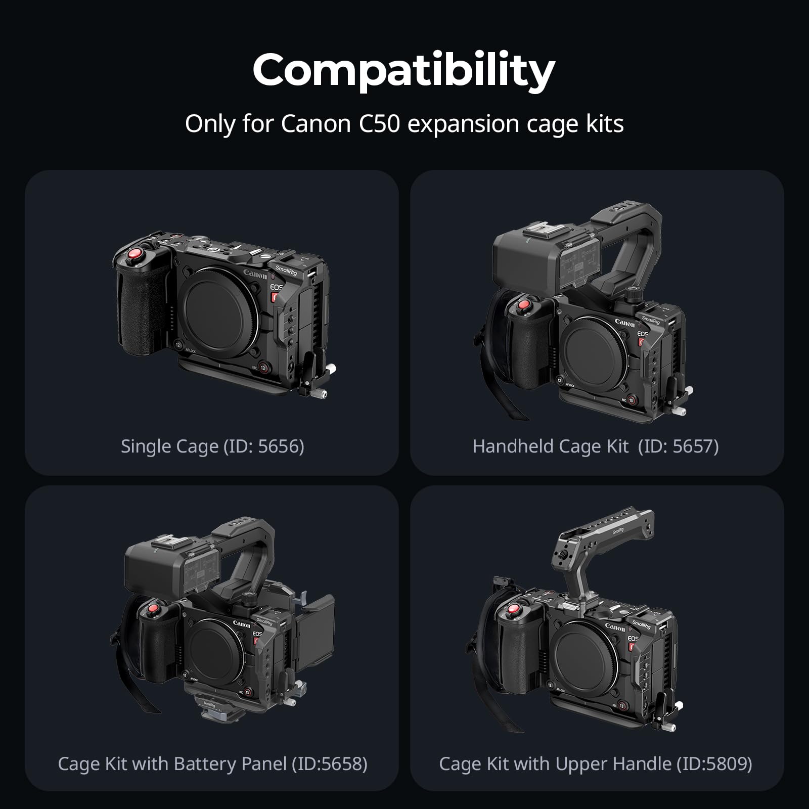 SMALLRIG Zacisk kabla USB-C do zestawu klatek do Canon C50 5656, 5657, 5658, 5809, konstrukcja umożliwiająca szybkie odpięcie, zapewniająca stabilną transmisję sygnału - 5660