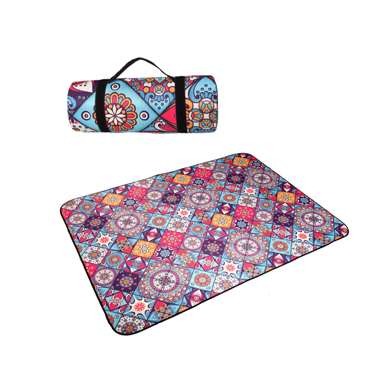 YiYYPT Picnic Blanket Large 200x300cm,5 sizes to choose Outdoor Beach Mat 3 Layers Waterproof Backing Picnic Mat Foldable Park Blanket Travel Rug for Family Camping on Grass (200x200cm/78x78in,E)
