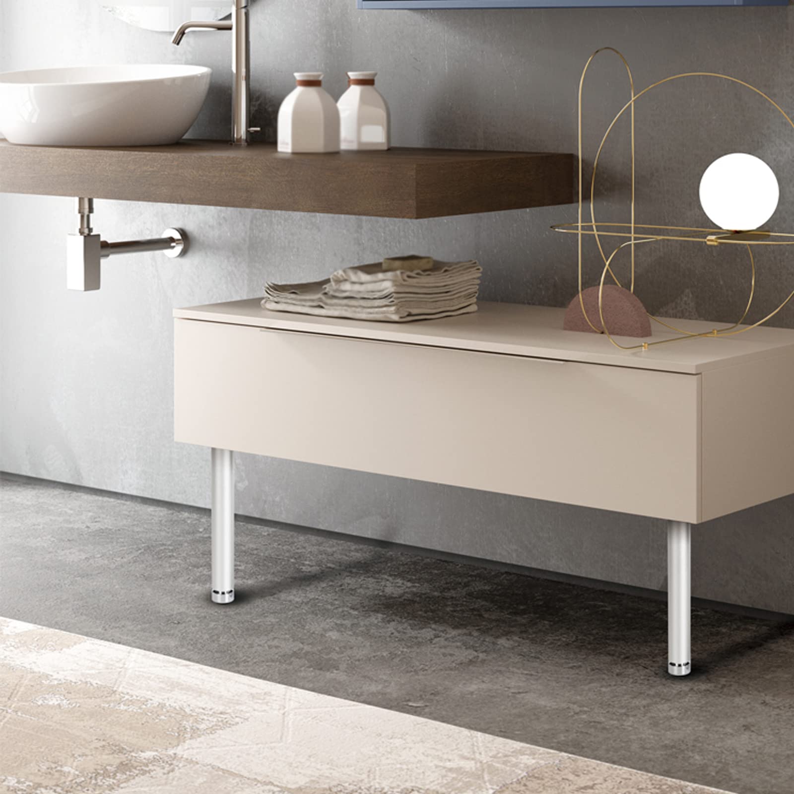Juego de 4 patas de metal ajustables para muebles, patas elevadoras de aleación de aluminio para armarios, sofás, camas y estantes, 40 cm con tornillos, reemplazo perfecto para decoración del hogar