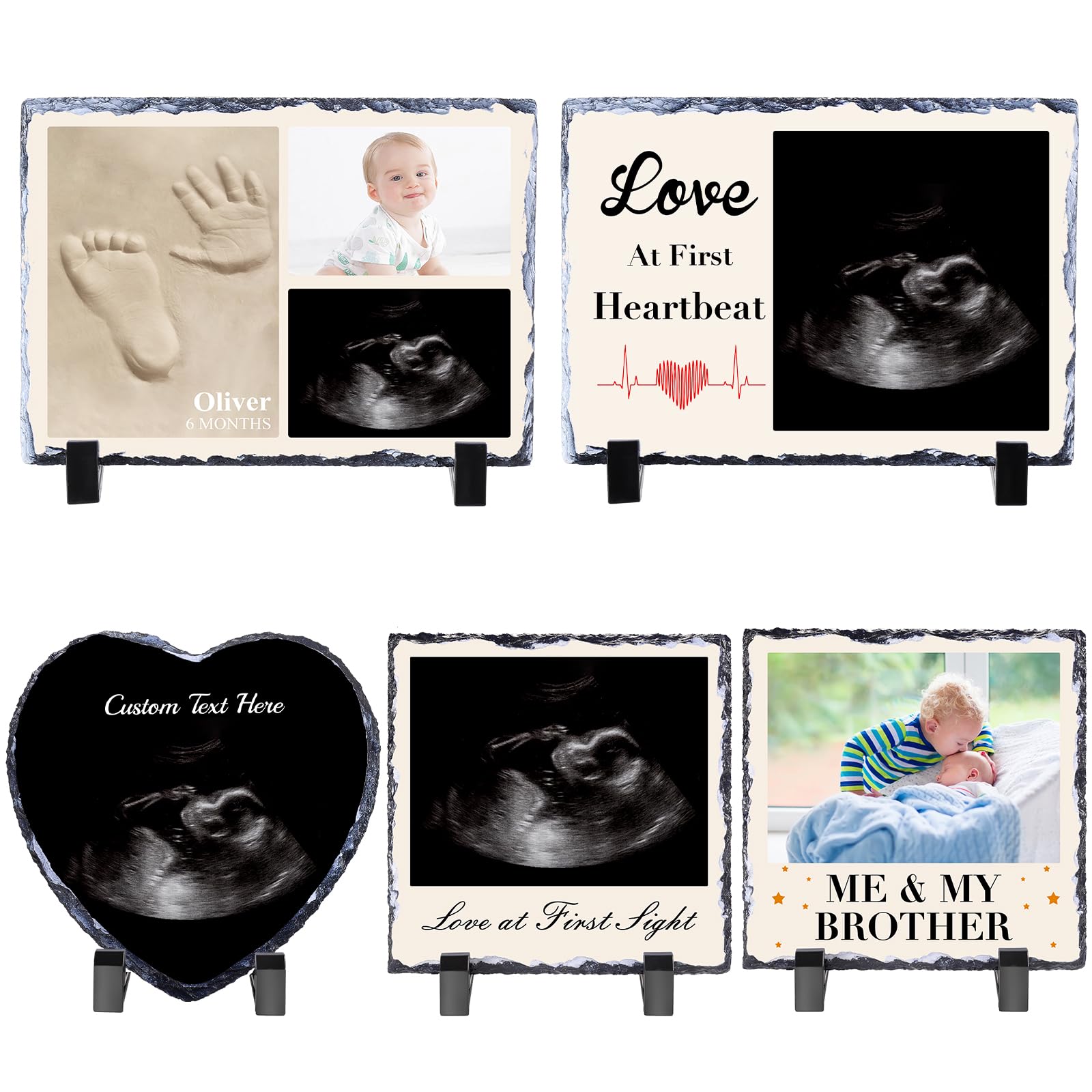 WACAR Custom Sonogram Picture Frame, Personalized Ultrasound Photo Frames for Pregnancy Announcement, Keepsake Nursery Decor for Baby Showers Customized Gifts for Expecting Mom