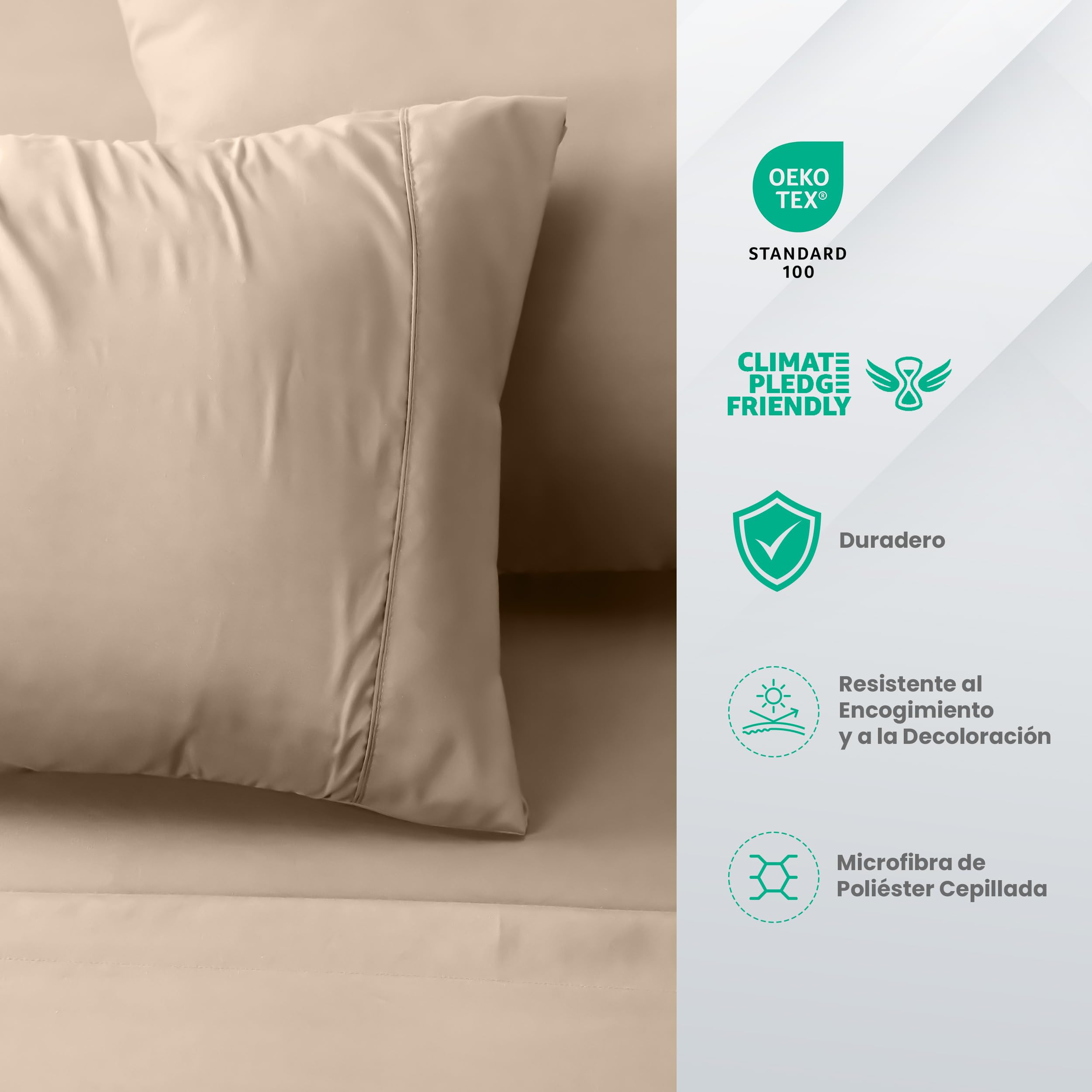 Utopia Bedding Juego de Sabanas 4 Piezas 135x190 - Poliéster Microfibra Cepillada - Oeko-Tex Certificado - Sábana Bajera, Sábana Plana y 2 Fundas de Almohada 50x75 (Cama 135, Gris) — view 35
