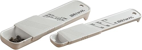 KitchenArt Adjust-A-Teaspoon And Adjust-A-- Juego de cucharada plástico 2 piezas blanco 9 x 35 x 075 pulgadas