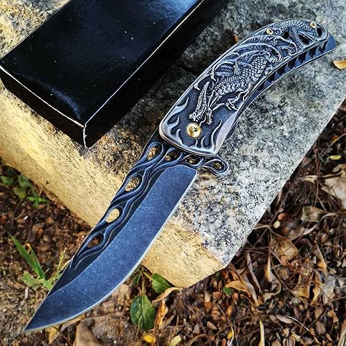Miniatura 4 de Cuchillo plegable de camping - Dragón - Stonewash