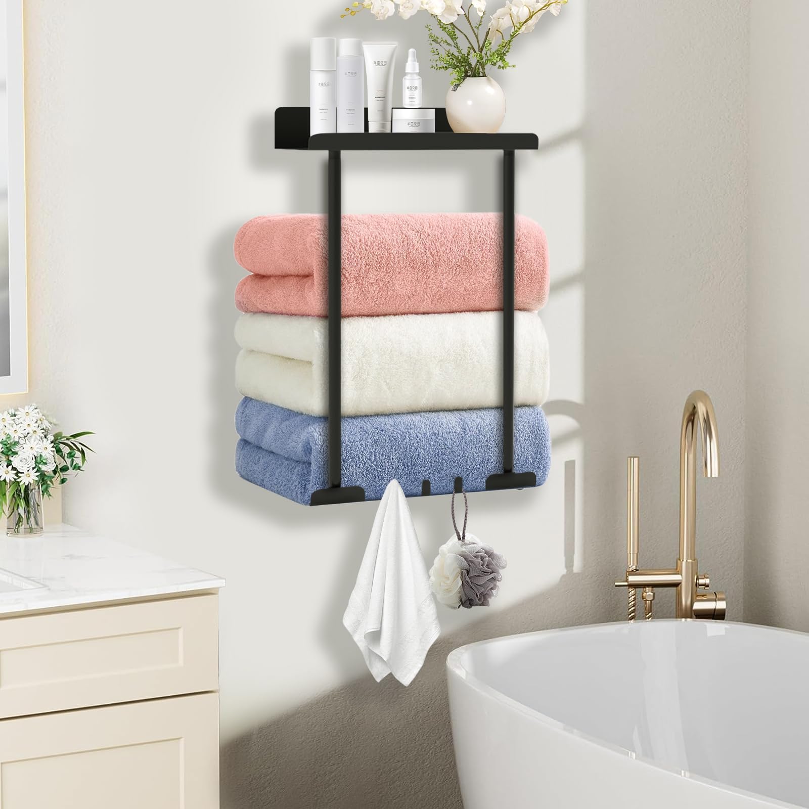 Porte-Serviettes Mural Sans Perçage -Porte Serviette Salle De Bain