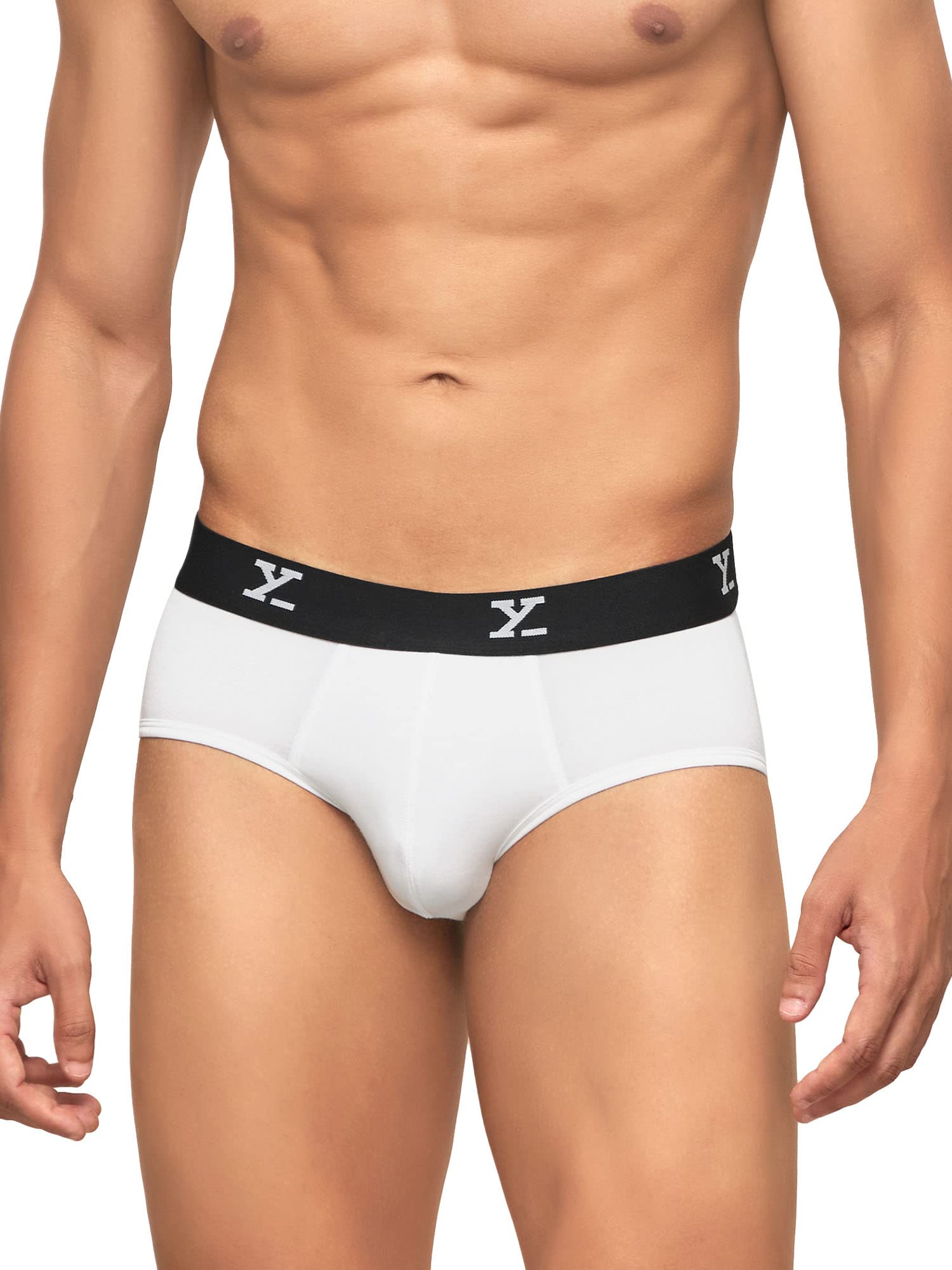 XY XX Men's Ace Micromodal Regular Fit Solid Antimicrobial Briefs with No Marks Waistband (Pack of 3)