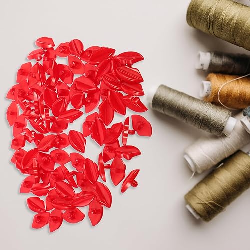 Miniatura 2 de EXCEART 100 botones en forma de labio, boca roja, botones de costura de plástico para manualidades, bufandas, bufandas, ropa, accesorios para muñecas