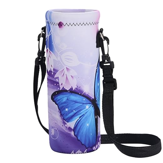 AUPET Water Bottle Sling Bag Carrier Crossbody Sleeve,Insulated Neoprene Bottle Case Holder Pouch Cover 500ML/17oz with Shoulder Strap for Boys Girls Women Men