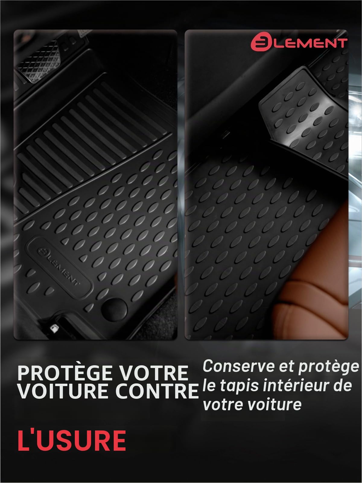Element Tapis de Sol Voiture en TPE pour Toyota RAV4 XA50, 2019->, Cross, sur Mesure, antidérapants, imperméables, Bords Hauts, Protection Toutes Saisons, Facile à Nettoyer