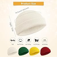 Vista 2 de Gorro de pescador unisex con borde enrollable, 4 piezas