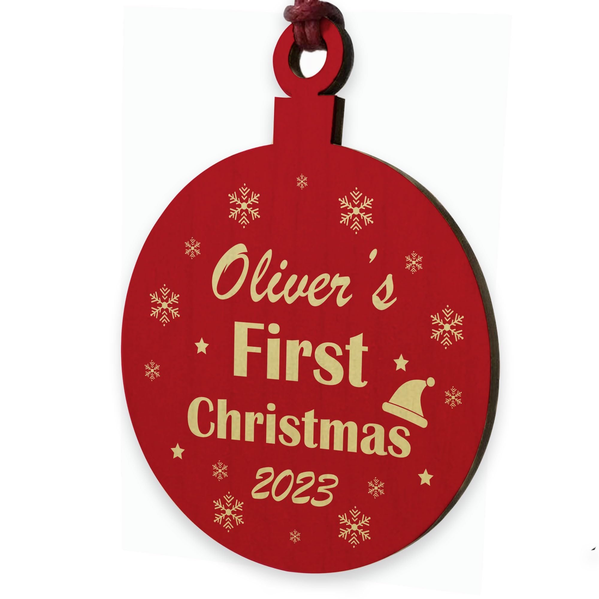 Red Ocean Christmas Tree Decoration Personalised Babys 1st Christmas Decoration Bauble Any Name Baby Boy Girl Gift Babys 1st